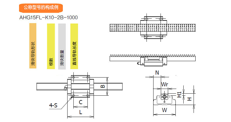 AMS AHG-K 快静导轨参数